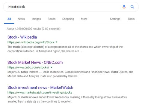 Searching The Content Of A Web Page: The intext: .